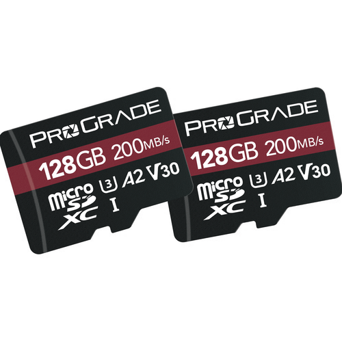 מארז זוג כרטיסי זיכרון ProGrade 128GB microSDXC V30 UHS-I