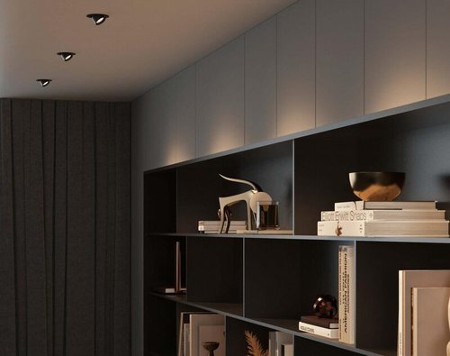  שקוע תקרה שחור FLAME 6W 75mm אור חם 