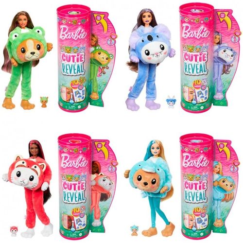 בובת ברבי סדרת Cutie עם תחפושת ארנב פרוותית ו 10 הפתעות וחיית מחמד