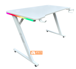 DRAGON שולחן גיימינג תאורת RGB אורך 120 ס"מ דגם TZ לבן