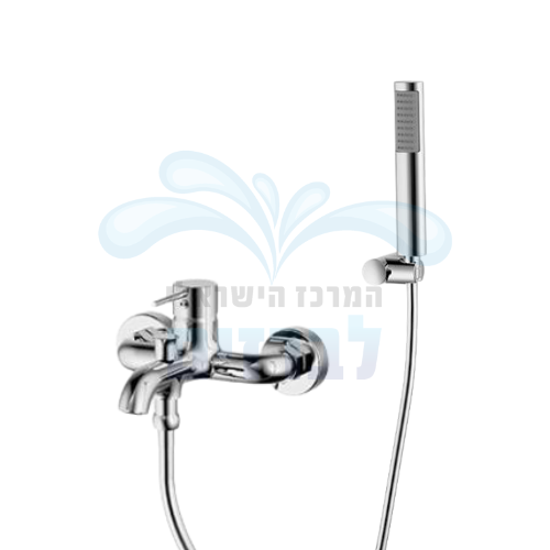 ערכת ברז מהקיר (סוללת קיר) לאמבטיה מדגל רובי 49010 | כרום ניקל