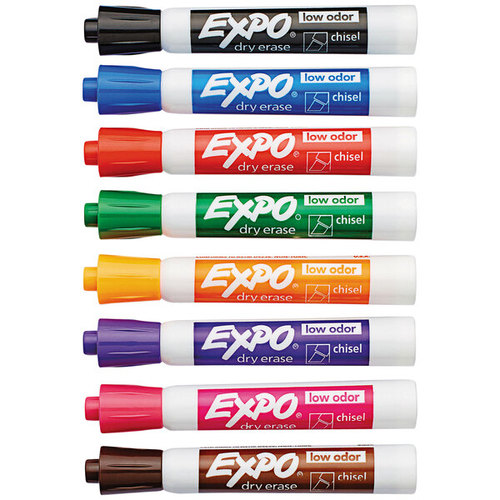 סט 8 טושים ללוח מחיק EXPO בבליסטר, ראש קטום, מעורב צבעים (80078)