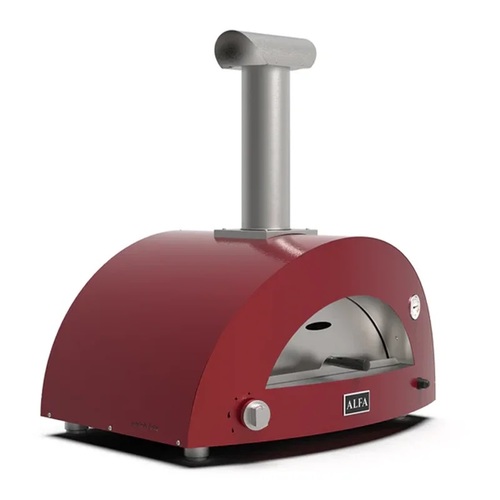 טאבון פיצה ALFA MODERNO 2 Pizze אדום FXMD-2P-GROA-I עם משטח אפייה כפול וטכנולוגיית זרימת חום מעגלית
