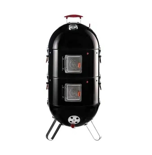 מעשנת PROQ FRONTIER 43 דגם FRONTIER/101320 - מעשנה וגריל פחמים מודולרי תלת-קומתי עם רשתות נירוסטה ומד חום מובנה
