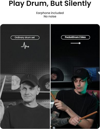 ערכת תופים באוויר ניידים לנגינה בכל מקום PocketDrum 2 MAX מבית AEROBAND 