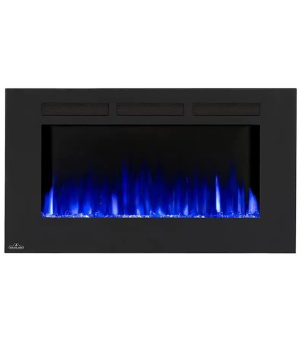 קמין חשמלי NAPOLEON דגם NEFL42FH-EU-IL 42 אינץ' עם להבות LED צבעוניות, אבני קריסטל ופרופיל דק של 12.7 ס