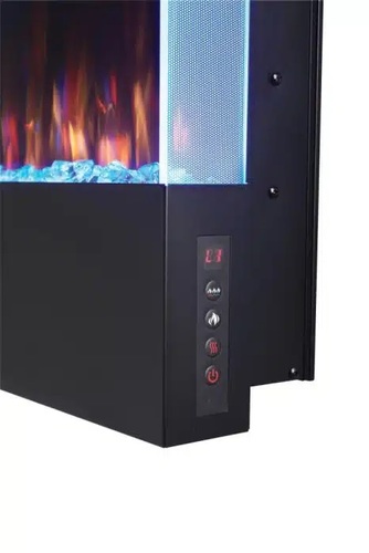 קמין חשמלי אנכי NAPOLEON ALLURE 38 דגם NEFVC38H-EU - עיצוב ורטיקלי מודרני עם תאורת LED רב-גונית ואבנים שחורות