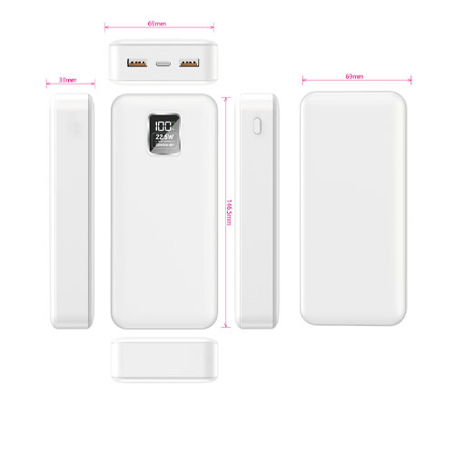מטען חירום 20,000mAh + טעינה מהירה + תצוגה דיגיטלית Smart Charge Power Bank