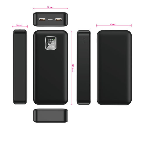 מטען חירום 20,000mAh + טעינה מהירה + תצוגה דיגיטלית Smart Charge Power Bank