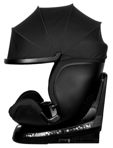 כסא בטיחות מסתובב משולב בוסטר Swivel Grow Max מלידה ועד גיל 7 עם גגון הצללה - שחור Space Black