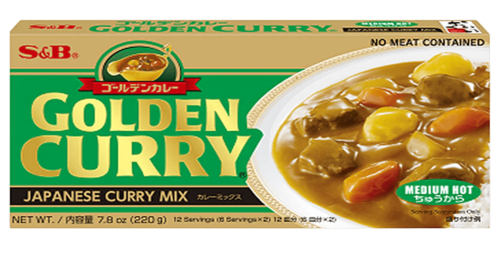 GOLDEN CURRY תערובת להכנת רוטב קארי יפני בטעם פיקנטי 220 גרם