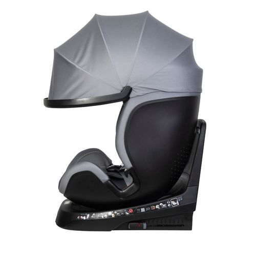 כסא בטיחות מסתובב משולב בוסטר Swivel Grow Max מלידה ועד גיל 7 עם גגון הצללה - אפור Frost Grey