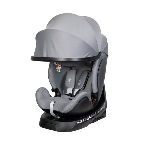 כסא בטיחות מסתובב משולב בוסטר Swivel Grow Max מלידה ועד גיל 7 עם גגון הצללה - אפור Frost Grey