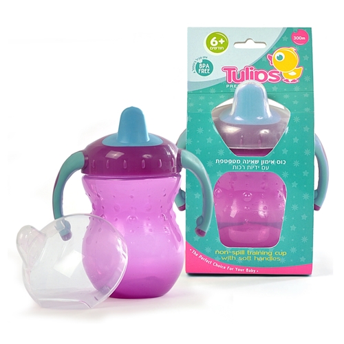 כוס אימון מצוירת שאינה מטפטפת מבית Tulips 