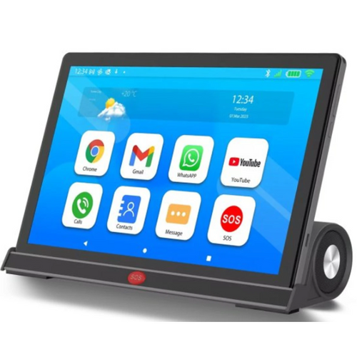 שיריון אילת טאבלט מותאם למבוגרים 10 EasyPhone EasyTab עם תחנת עגינה ורמקול