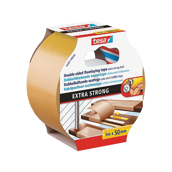 סרט דבק דו צדדי חזק לשטיחים ו-PVC רוחב 50 ממ 5 מטר אורך