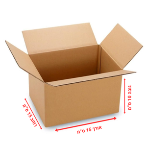 קרטון מחוזק 15X15X10 בצבע חום חלק