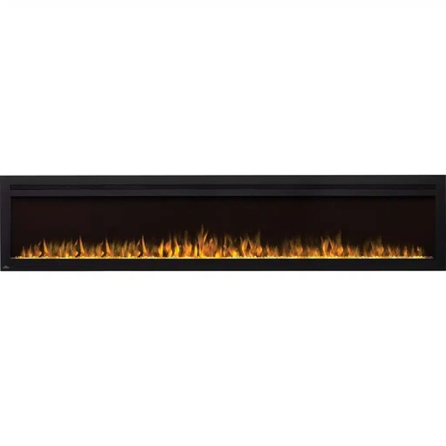 קמין חשמלי Napoleon PURVIEW 100 אינץ' עם מצע אבני קריסטל, להבות LED בצבעי כתום ולבן, שלוש אפשרויות התקנה ורוחב ענק במיוחד של 254 ס