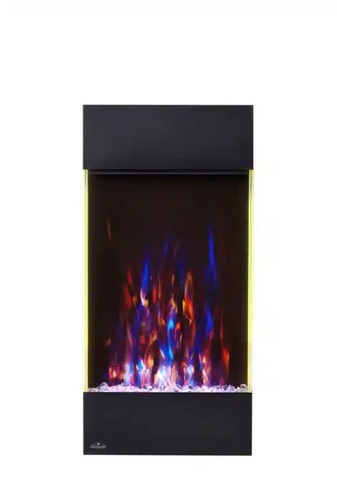 קמין חשמלי אנכי Napoleon ALLURE 32 עם מיטת גחלים LED, להבות דינמיות ב-6 צבעים ופנסי תאורה צדדיים בעיצוב אנכי ייחודי ומרהיב