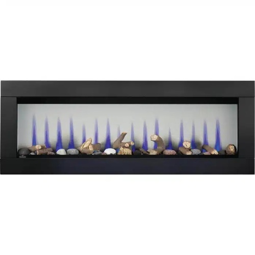 קמין חשמלי Napoleon Clearion Elite 50 דו-צדדי See Through עם מצע גחלים קריסטל, שלושה צבעי להבה, מצב פרטיות ושלטים נפרדים לשני החדרים