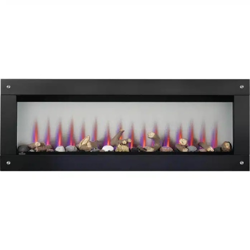 קמין חשמלי Napoleon Clearion Elite 50 דו-צדדי See Through עם מצע גחלים קריסטל, שלושה צבעי להבה, מצב פרטיות ושלטים נפרדים לשני החדרים