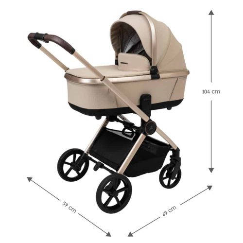 עגלת תינוק משולבת סיאלו פרו 2025 Sport Line Cielo PRO ריפוד שחור / ידית שחורה / שלד אפור מוברש