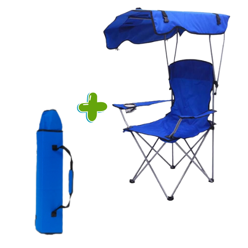 כיסא קמפינג מתקפל עם גגון צל ותיק
