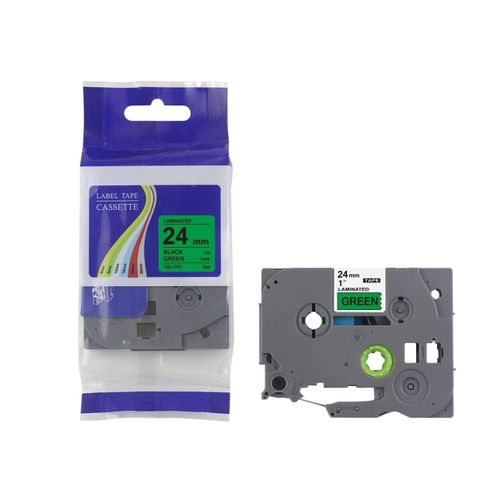 סרט תואם לבן על ירוק 24MM TZE