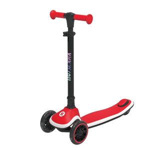 קורקינט 3 גלגלים מתקפל X2 Flash עם אורות בגלגלים ובלוח ומצבי גובה - אדום