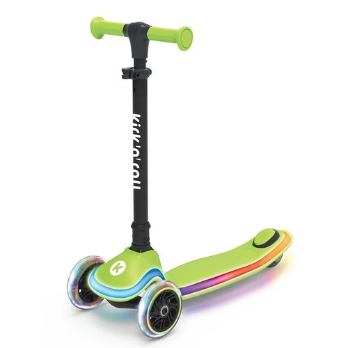 קורקינט 3 גלגלים מתקפל X2 Flash עם אורות בגלגלים ובלוח ומצבי גובה - סגול