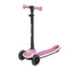 קורקינט 3 גלגלים מתקפל X2 Flash עם אורות בגלגלים ובלוח ומצבי גובה - ורוד