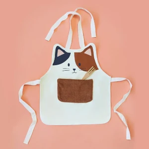 סינר ילדים עם כיס מגבת חתול קליקו Kitty Calico