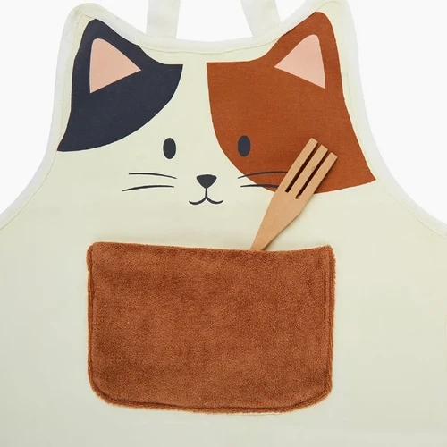 סינר ילדים עם כיס מגבת חתול קליקו Kitty Calico