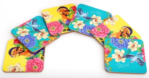 מארז 6 תחתיות כוסות וינטג' מקסיקני Mexican Floral