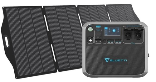מארז תחנת כוח ניידת ופאנל סולארי Bluetti AC200P 2000Wh + BigBlue 400W