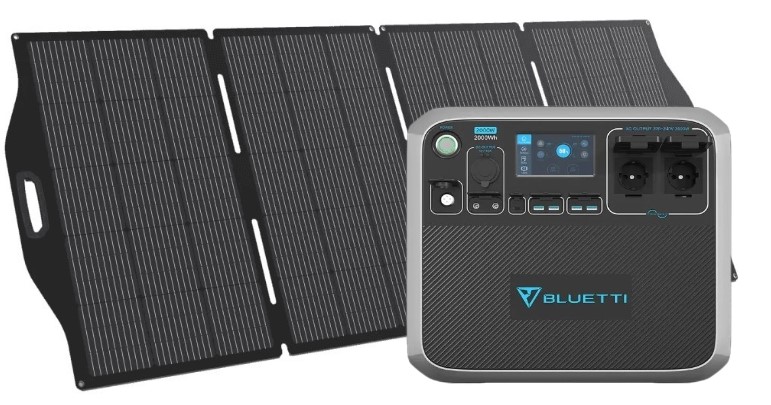 מארז תחנת כוח ניידת ופאנל סולארי Bluetti AC200P 2000Wh + BigBlue 400W