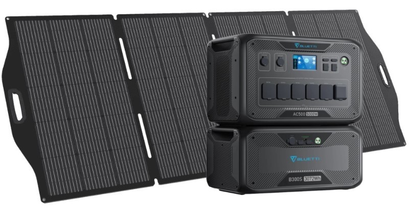 מארז תחנת אם מורחב ופאנל Bluetti AC500 + B300S + BigBlue 400W