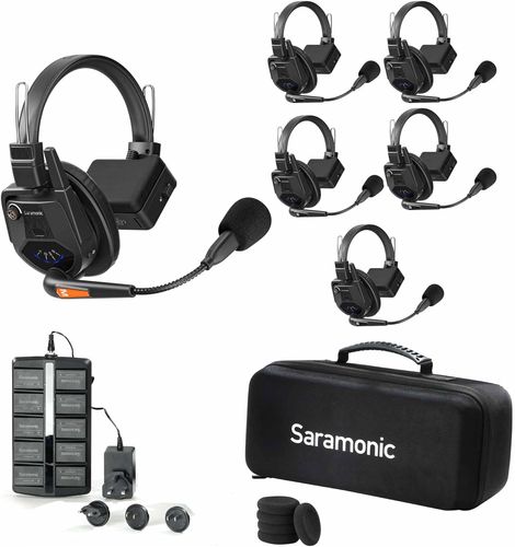 סט אוזניות תקשורת הפקה אלחוטי ל- 5 אנשים Saramonic WiTalk9-5S