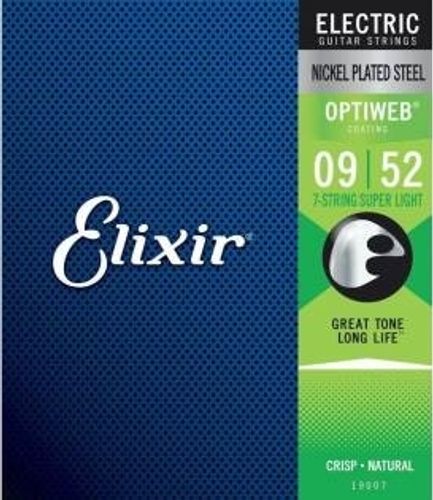 סט 7 מיתרים לחשמלית Elixir Optiweb 19007 0.09-0.52