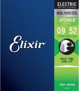 סט 7 מיתרים לחשמלית Elixir Optiweb 19007 0.09-0.52