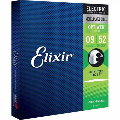 סט 7 מיתרים לחשמלית Elixir Optiweb 19007 0.09-0.52