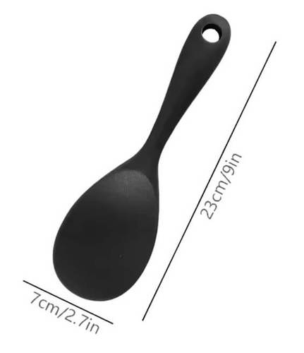 כף הגשה לאורז מסיליקון - שחור