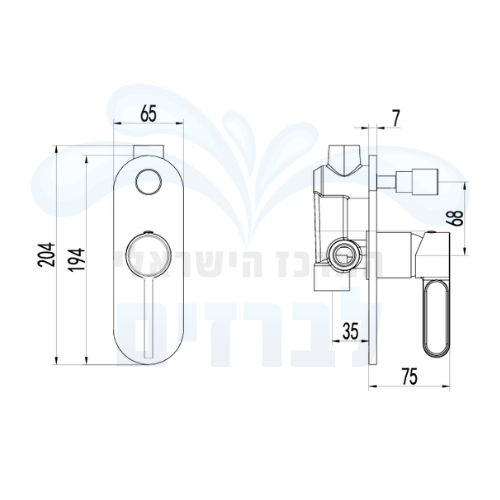 מידות סט אינטרפוץ 4 דרך קומפלט מדגל שוהם 48110 (401011 + 481112) | זהב מוברש PVD