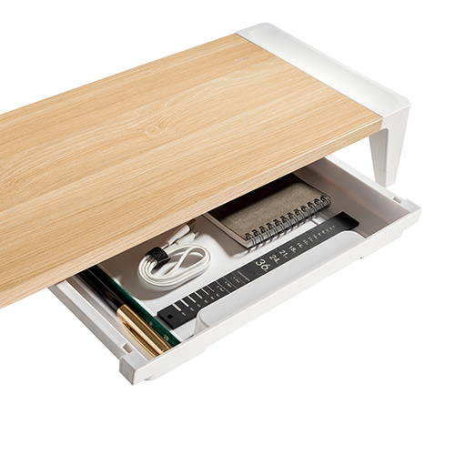 מעמד למסך מחשב עם מגירה LUMI STB-143 Monitor Riser with Increased Height and Drawer