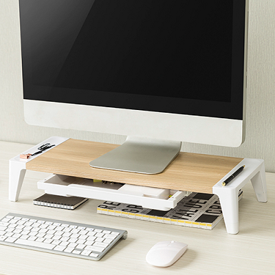 מעמד למסך מחשב עם מגירה LUMI STB-143 Monitor Riser with Increased Height and Drawer