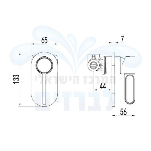 מידות סט אינטרפוץ 3 דרך קומפלט מדגל שוהם 48120 (401021 + 481121) | בראש ניקל PVD
