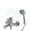 ערכת ברז מהקיר (סוללת קיר) לאמבטיה כולל מזלף וצינור מדגל יערה 44010 | בראש ניקל PVD
