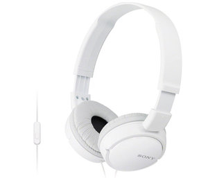אוזניות Sony MDR-ZX110AP עם מיקרופון בצבע לבן