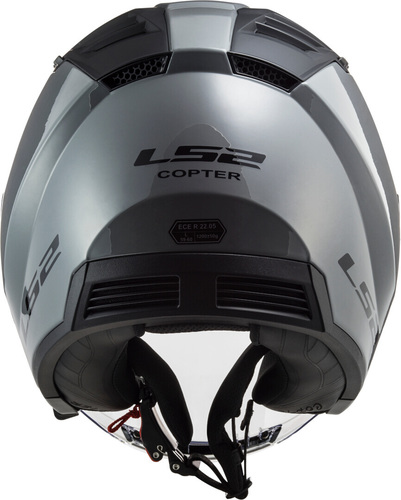 קסדת 3/4 אל אס 2 שחור אפור בטון - LS2 COPTER