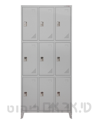 ארון לוקרים מתכת 9 תאים עם מנעול ופתחי אוורור